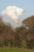 Mushroom cloud from electricity generating powerstation 20 miles away